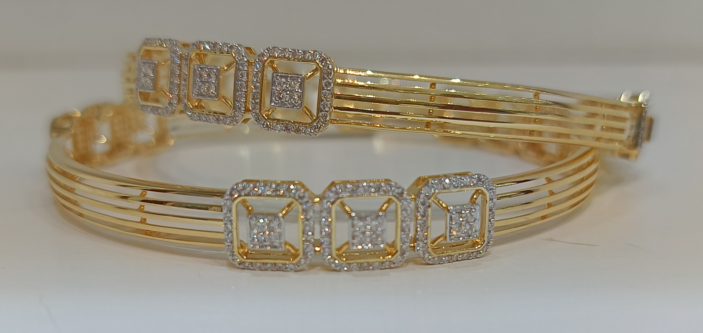 Diamond Bangle Pair